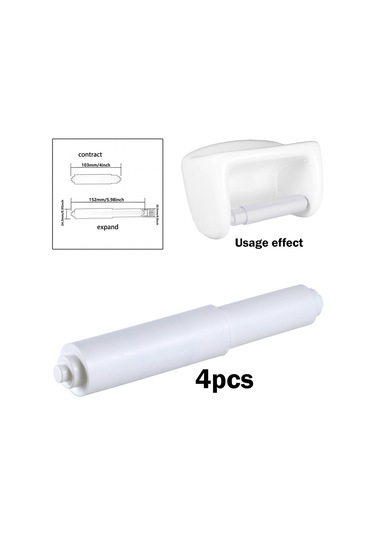 Suntek 4x Tuvalet Kağıdı Tutucu Yaylı Çubuklar Banyo Beyaz