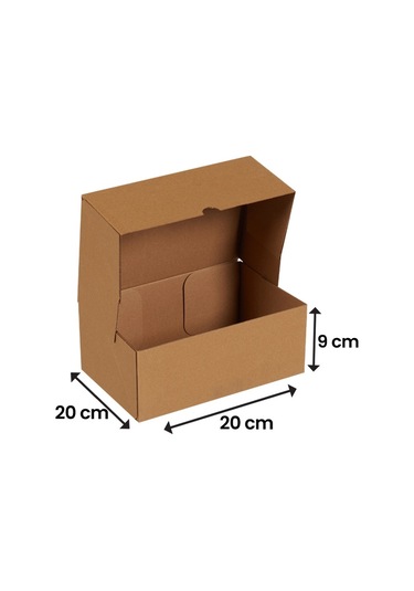 Packanya 20 x 20 x 9 - 50 Adet Kesimli Kutu  -  Internet ve Kargo Kutusu