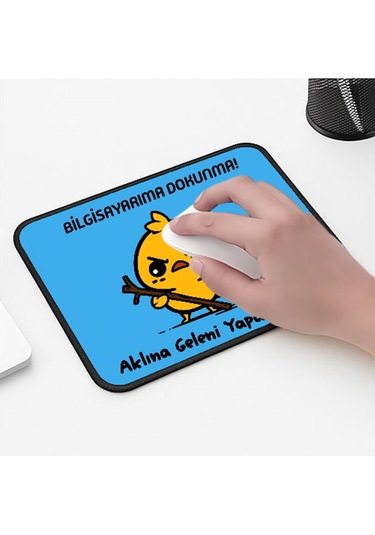 Sinirli Civciv Tasarımlı 33x28 Cm Mousepad Kaymaz Taban Rahat Konforlu Mouse Pad