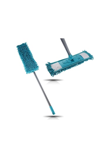 Makarna Şönil Islak Kuru Nemli Palet Tablet Mop Yedek Seti Takımı - 80 CM - Mop + Mop Tutucu + Sap