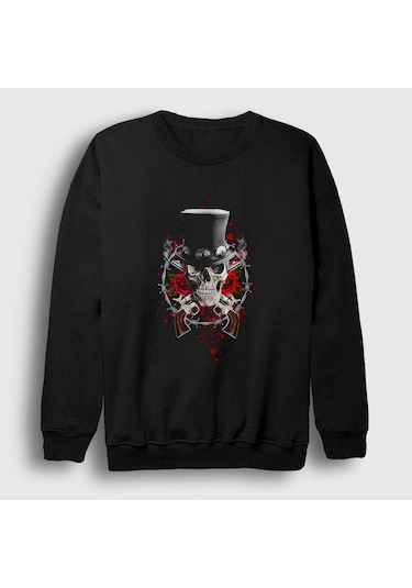 Presmono Unisex Hat Guns N' Roses Sweatshirt Siyah
