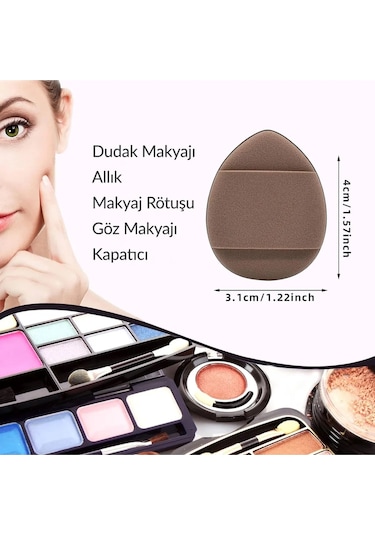 4lü Mini Parmak Makyaj Süngeri Kapatıcı - Pudra - Allık Renkli