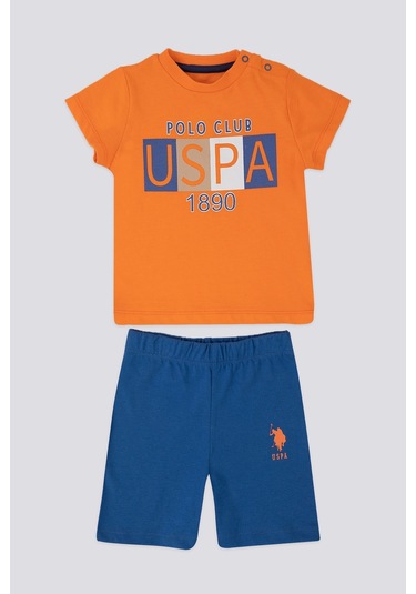 U.S. Polo Assn. Turuncu Erkek Bebek 2'li T-Shirt Takım Turuncu