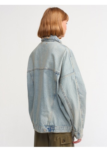 Dilvin Yarasa Kol Kar Yıkama Mont  Mavi