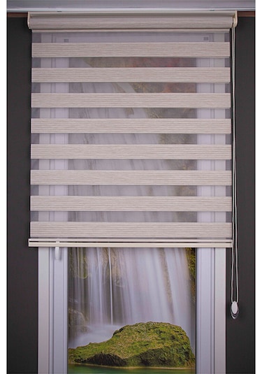 Oba Perde Bambu Pileli Zebra Perde Beyaz 120 x 190