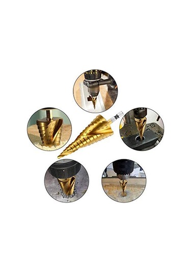 Kangvka Hızlı Çelik Basamaklı Matkap Ucu Seti 4-12/20/32mm Titanyum Kaplama, Üçgen Saplı, Metal/plastik Delme Aracı 3'lü Paket