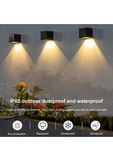 Ebitda Yaozixa Güneş Enerjili Duvar Lambası - Su Geçirmez Açık Hava Işıkları, Ev Ve Bahçe İçin Mükemmel Lamba
