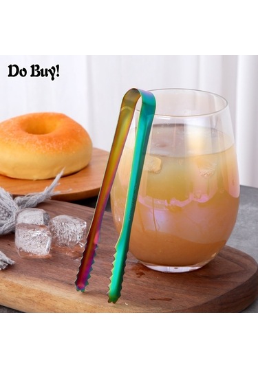 Pazly--tarzı Buz Makası Paslanmaz Çelik Maşa Buz Makası Ekmek Gıda Buz Renkli Kelepçe Buz Maşası Parti Ev Aksesuarları Gümüş