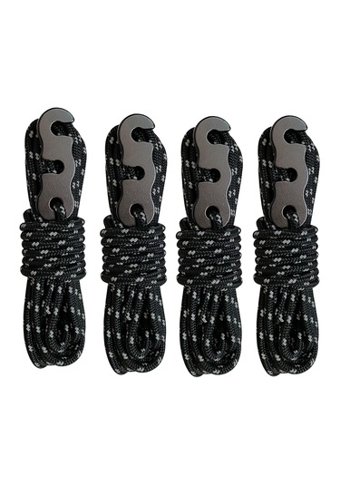 Suntek 4x Kamp Çadır Kordonları Yürüyüş Piknik Siyah Siyah