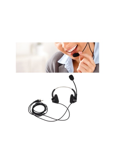 Xindoker H360d-pc İkili Kulaklı Müşteri Hizmeti Kulaklığı, Gürültü Engelleme Mikrofonlu, 3 Bölümlü Çift 3.5mm Plug, Sabit Telefon/voıp Uyumlu, Siyah