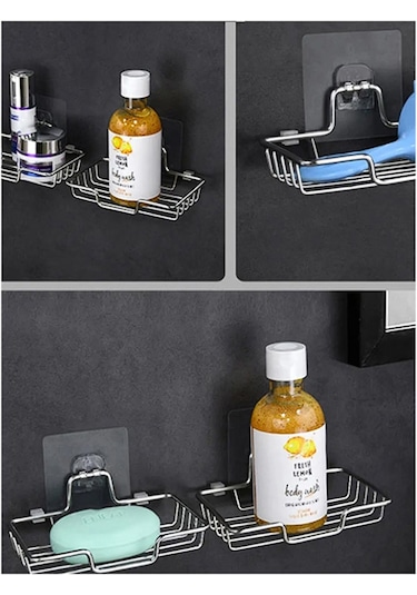 Yapışkanlı Banyo Mutfak Eşya Taşıma Raf Askılığı 5 Adet -al4269 Şeffaf