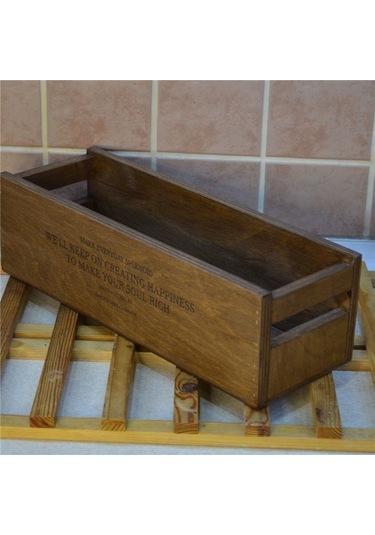 Ahşap Organizer Ceviz Mutfak Organizer Çok Amaçlı