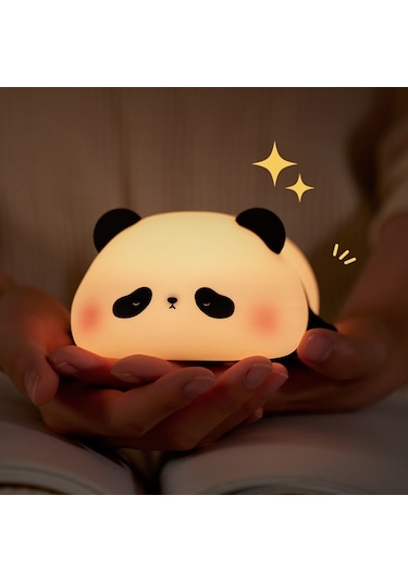 Sevimli Panda Silikon Lamba Dokunmatik Kontrol Karartma Gece Lambası Çocuklar İçin Başucu Uyku Lambası