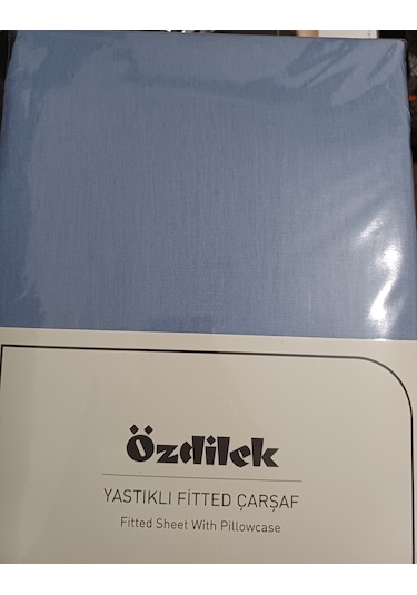 Colourist Fitted Çarşaf Buz Mavi %100 Pamuk Tek Kişilik Yastık Kılıflı Buz Mavisi