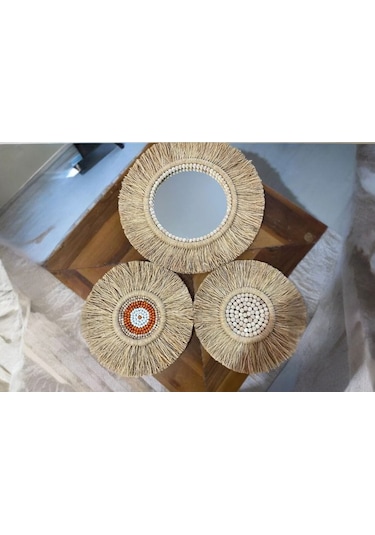 Dekoratif Aynalı Duvar Süsü 3'lü Set