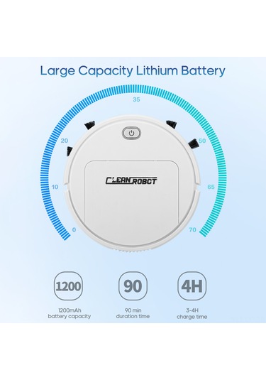 Youtek Gs250 Beyaz Akıllı Ev Robotu: Süpürme, Mopping Ve Emme 3'ü Birinde, Otomatik Engellere Kaçınma, 90 Dakika Kullanim Süresi Beyaz