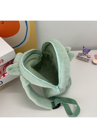 Novahub Sevimli Çizgi Karakter Omuz Çantası: Yumuşak Eğlenceli Çocuk Aksesuarı Kahverengi 26x23x9cm Kahverengi