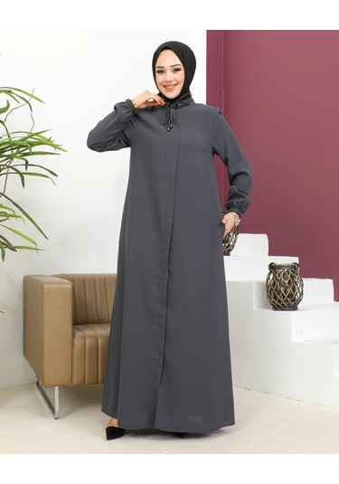 Nevayla Moda Salaş Kesim Tesettür Ferace / Antrasit - F120 Antrasit