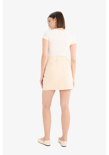 DeFacto Coool Normal Bel Gabardin Mini Etek E5346AX25SPER42 Ekru DeFacto Coool Normal Bel Gabardin Mini Etek E5346AX25SPER42 Ekru