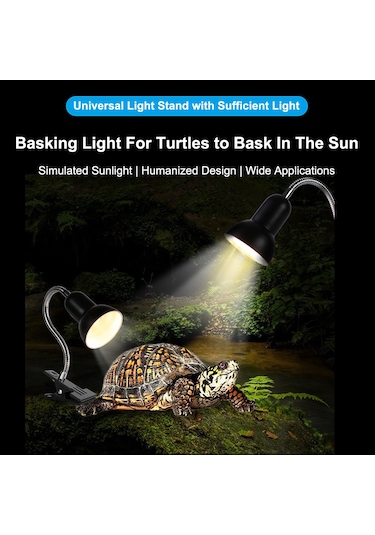 Singree "sürüngen Isıtma Lambası - 360 Dönebilir Kelepçeli Uva/uvb Işık Ve Isı Kaynağı 25w/50w/75w " Gümüş