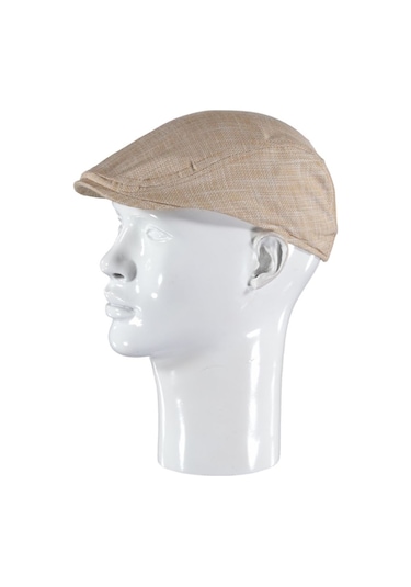 Reva Yazlık Keten London Kasket Spor Kasket Şapka Açık Kahve