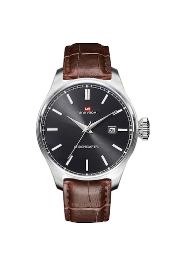 Va Va Voom VA2093 Erkek Saati Kahverengi Kordonlu