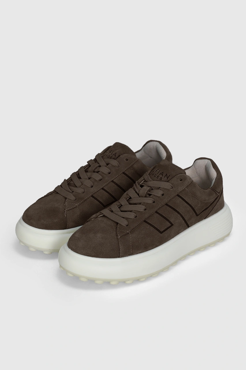 Lufian Frank Erkek Deri Sneaker Ayakkabı Kum Kum 112230225100580 Kum