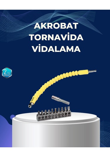12 Li Akrobat Bits Vidalama Seti Esnek Uç Çok Yönlü Kullanım