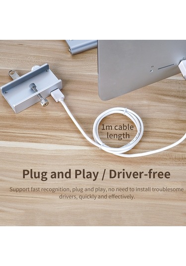Orıco Mh4pu-p Alüminyum Alaşım 4 Bağlantı Noktası Usb3.0 Klip Tipi Hub Gümüş , Boyut:mh4pu-p Gümüş