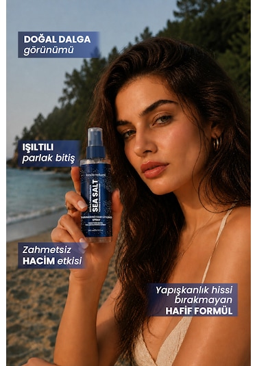 Bade Natural Deniz Tuzu Işıltılı Şekillendirici Saç Spreyi 200 Ml
