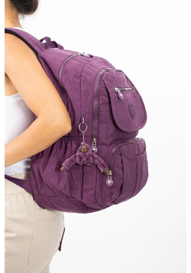 Ultra Hafif Çok Cepli Su Geçirmez Sırt Çantası Mor Model: 571-2e - Mor