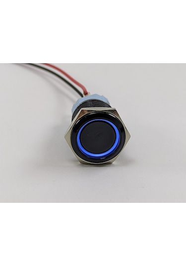 16 Mm Aç-Kapa - Işıklı Buton (Siyah) Kırmızı