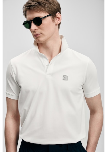 Lufian Carter Smart Erkek Polo T-shirt 111040233 Ekru