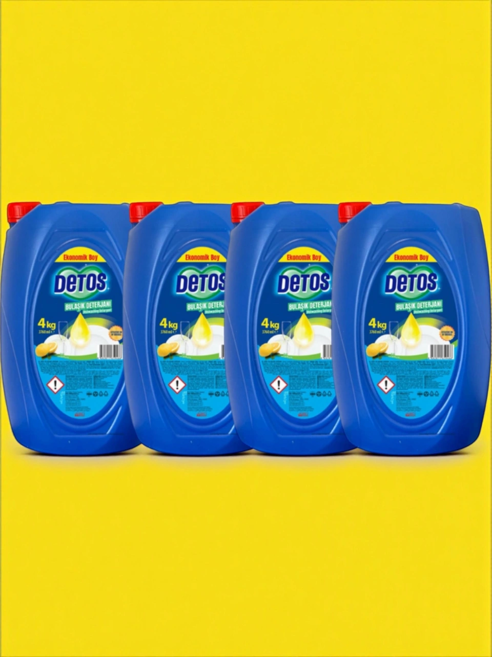 Detos 4x4000 Ml Limon Özlü Elde Yıkama Bulaşık Deterjanı