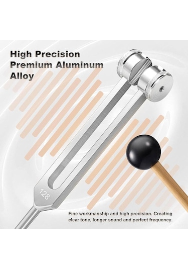 Vkemall 128hz Gümüş Tunning Fork: Zihin Ve Vücut Harmoniği İçin Meditasyon, Yoga Ve Müzik Terapisi Enstrümanı