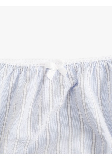 Koton Fiyonk Detaylı Çizgili Brief Külot Mavi Çizgili 5slk30139mk Mavi Çizgili Çok Renkli