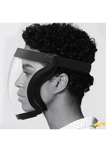 Trendooze Yüz Vizör Siyah Şapka Maskesi Koruma Kenarı Kaplama Kalkanı Jc