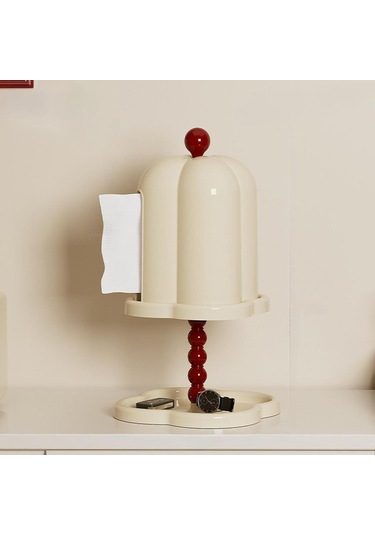 Homyl Tepsili Mendil Kutusu Kağıt Dağıtıcısı Ev Beyaz