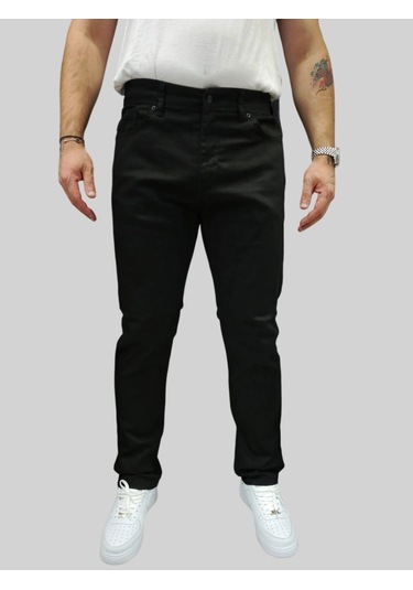 Erkek Enjoy Regular Fit Ligralı Siyah Kot Pantolon Siyah
