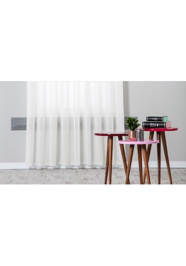 Massarelli Keten Folded Tül Krem 1-2,5 Orta Sık Pile