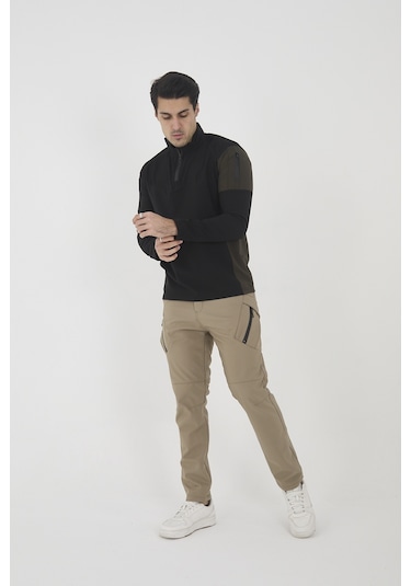 Camp Scoutland Camp594 Outdoor Softshell Su Ve Rüzgara Dayanıklı içi Polarlı Kışlık Erkek Bej Taktik Pantolon Bej