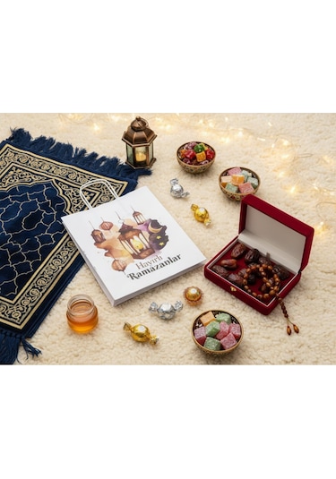 Ramazan Hediyelik Paketleme Çantası, 3lü Paket, Kandil Temalı Kağ