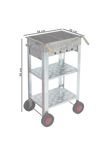 Metehan MTH-62 Maltız Izgaralı - Dört Tekerlekli Battal Boy Mangal