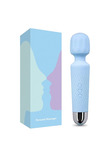 Xindoker Vücut Masaj Cihazı 8 Hızlı 20 Modlu Titreşimli Mavi Silikon Gövde Masaj Aleti Mavi