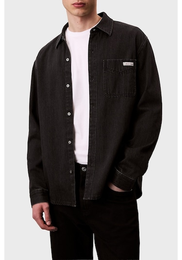 Calvin Klein Erkek Kot Gömlek Lv04rd765g 57l Siyah SİYAH Calvin Klein Erkek Kot Gömlek Lv04rd765g 57l Siyah SİYAH