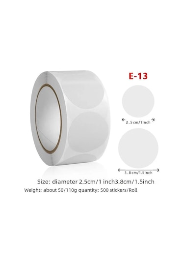Moveevo Dairesel Boş Etiketler, Elle Sınıflandırma Ve Kapama İçin 500 Adet Sticker Roll 500 Adet