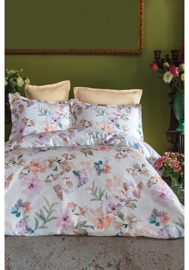 İssimo Dione 300 Tc Dijital Saten Nevresim Takımı Çift Kişilik-2123 Çok Renkli