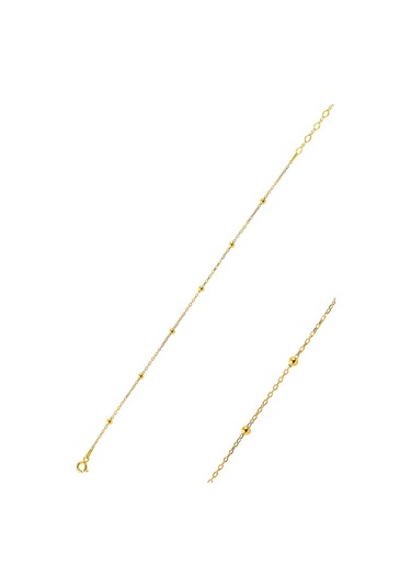 Gümüş Altın Rengi Top Top Halhal Gümüş