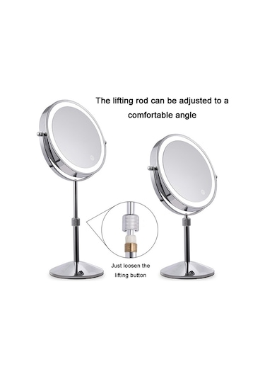 Ctbx Masaüstü Çift Taraflı Led Işıklı 3 Kat Büyütme Makyaj Aynası 7''