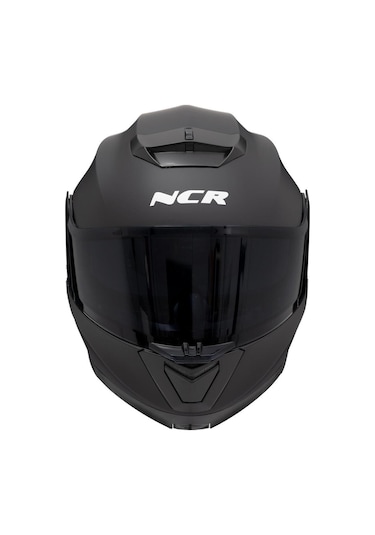 Ncr Stars Çene Açılır Siyah Vizörlü Mat Siyah Kask Ece Belgeli Mat Siyah